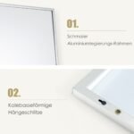 Pilno kūno veidrodis su reguliuojamais kabliukais (Sidabrinė)