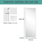 Pilno kūno veidrodis su pakabinimo kabliukais (Balta)