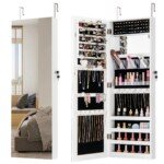 Papuošalų spintelė su viso kūno veidrodžiu 110 cm (Balta)