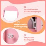 4-in-1 juvelyrinių dirbinių spintelė su veidrodžiu ir drabužių kabykla (Rožinė)