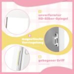 Vaikiška papuošalų spintelė su pilno ilgio veidrodžiu (Balta)