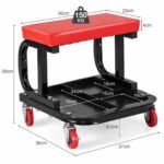 Mobilus serviso suoliukas su padėklu įrankiams 150 kg apkrova (Raudona ir juoda)