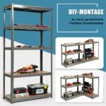 5 pakopų metalinis sandėliavimui skirtas stovas (Pilka)