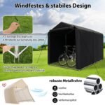 Laikymo namelis su metaliniu rėmu 160 x 218 x 164 cm (Tamsiai pilka)