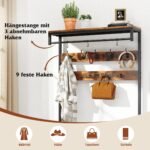 Stovas su suoliuku ir 12 kabliukų drabužiams ir batams (Ruda)