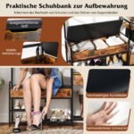 Stovas su suoliuku ir 12 kabliukų drabužiams ir batams (Ruda)