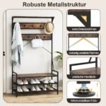 Drabužinė su batų lentyna ir suoliuku (Ruda)