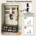 Drabužinė su batų lentyna ir suoliuku (Ruda)