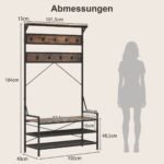 Drabužinė su batų lentyna ir suoliuku (Ruda)