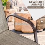 Lauko kėdžių komplektas su atlenkiamais porankiais ir metaliniu rėmu (Pilka)