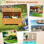 Sodo suoliukas su daiktadėže 2 vietų 360 kg (Natūrali)