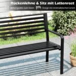 Metalinis sodo suoliukas 2–3 žmonėms (Juoda)