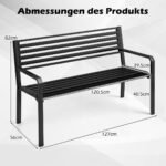 Metalinis sodo suoliukas 2–3 žmonėms (Juoda)