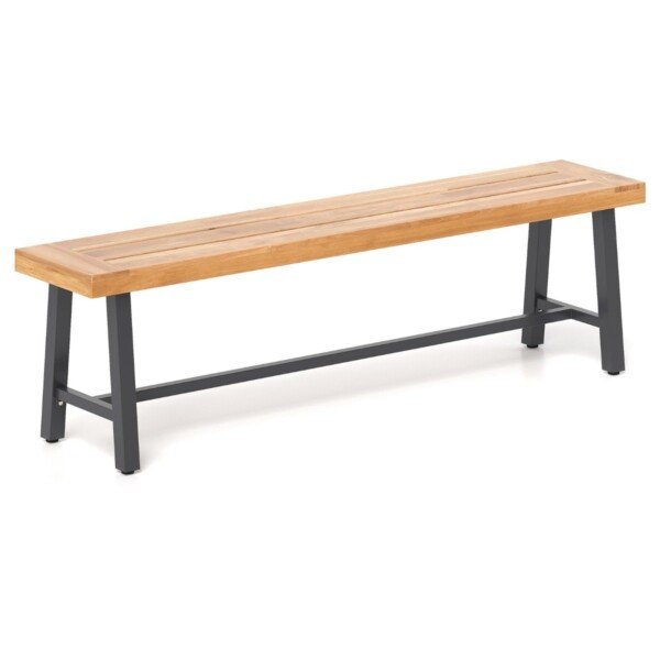 Sodo akacijos medienos ir metalo suolas (Natūrali)