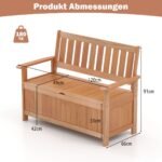 Sodo suoliukas su laikymo funkcija 2 vietų 180 kg (Natūrali)
