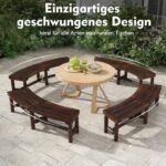 Sodo medinis suoliukas 139 cm (Natūrali ruda)