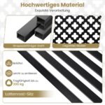 Metalinis lauko suolas su atlošu ir porankiais (Juoda)