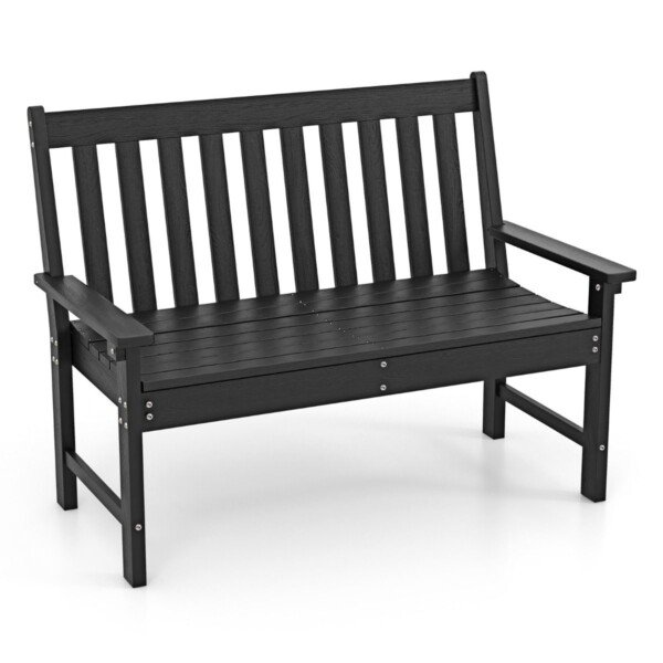 Lauko suolas sodo terasai 2-3 vietų atsparus oro sąlygoms (Juoda)