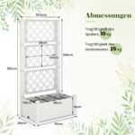 Pakeliamas gėlių vazonas su atrama augalams (Balta)