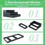 3 pakopų metalinė laiptuota pakelta lysvė (Juoda)
