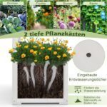 Medinė sodo arka su gėlių dėžėmis (Balta)