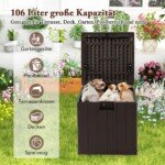 Talpi lauko saugojimo dėžė 106 L su užrakinamu dangčiu (Ruda)