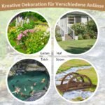 Medinė sodo tilto dekoracija su pusapvaliais turėklais (Ruda)