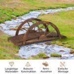 Medinė sodo tilto dekoracija su pusapvaliais turėklais (Ruda)