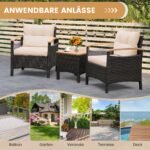 Lauko baldų komplektas: du krėslai ir staliukas (Ruda)