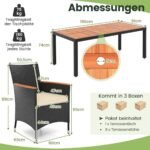 Lauko baldų komplektas 8 asmenims su akacijos medžio stalviršiu (Ruda)