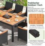 Lauko baldų komplektas 8 asmenims su akacijos medžio stalviršiu (Ruda)