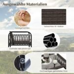 Sodo baldų komplektas: 2 kėdės sofa stalas ir pagalvės (Ruda)