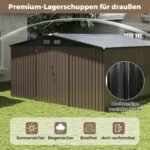 Metalinis sodo namelis su šlaitiniu stogu ir ventiliacija (Pilka)