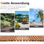 Išvežiojamas atsparus oro sąlygoms medinis takelis (Šviesiai ruda)