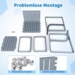 Sodo baldų komplektas 2 vnt. su staliuku atsparus oro sąlygoms (Pilka)