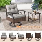 Lauko baldų komplektas su pasukimo funkcija (Ruda)