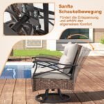 Lauko baldų komplektas su pasukimo funkcija (Ruda)