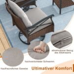 Lauko baldų komplektas su pasukimo funkcija (Ruda)