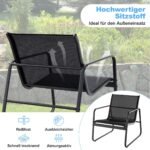 3 dalių lauko baldų komplektas su stalu (Juoda)