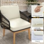 3 dalių lauko baldų komplektas su 2 kėdėmis ir stalu (Ruda)