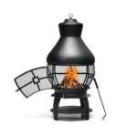 Lauko ketaus laužavietė su dangčiu ir kibirkščių gaudykle (Juoda)