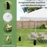 Sulankstomas 3x3m atsparus vandeniui paviljonas su ratukais (Balta)