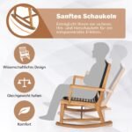 Akacijos medienos lauko poilsio komplektas su dviem supamaisiais krėslais ir staliuku (Natūrali)