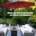 3 metrų skersmens sodo skėtis su šoniniu stiebu ir UV apsauga (Raudona)