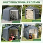 Praktiška dviračių ir įrankių sandėliavimo palapinė (Pilka)