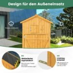 Lauko įrankių spinta su atspariu stogu ir stalu (Natūrali)