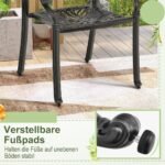 Aliuminio sukraunamos lauko kėdės (Juoda)