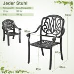 Aliuminio sukraunamos lauko kėdės (Juoda)