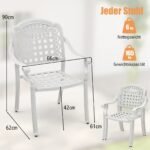 Aliuminio sodo kėdės komplektas 2 vnt (Balta)