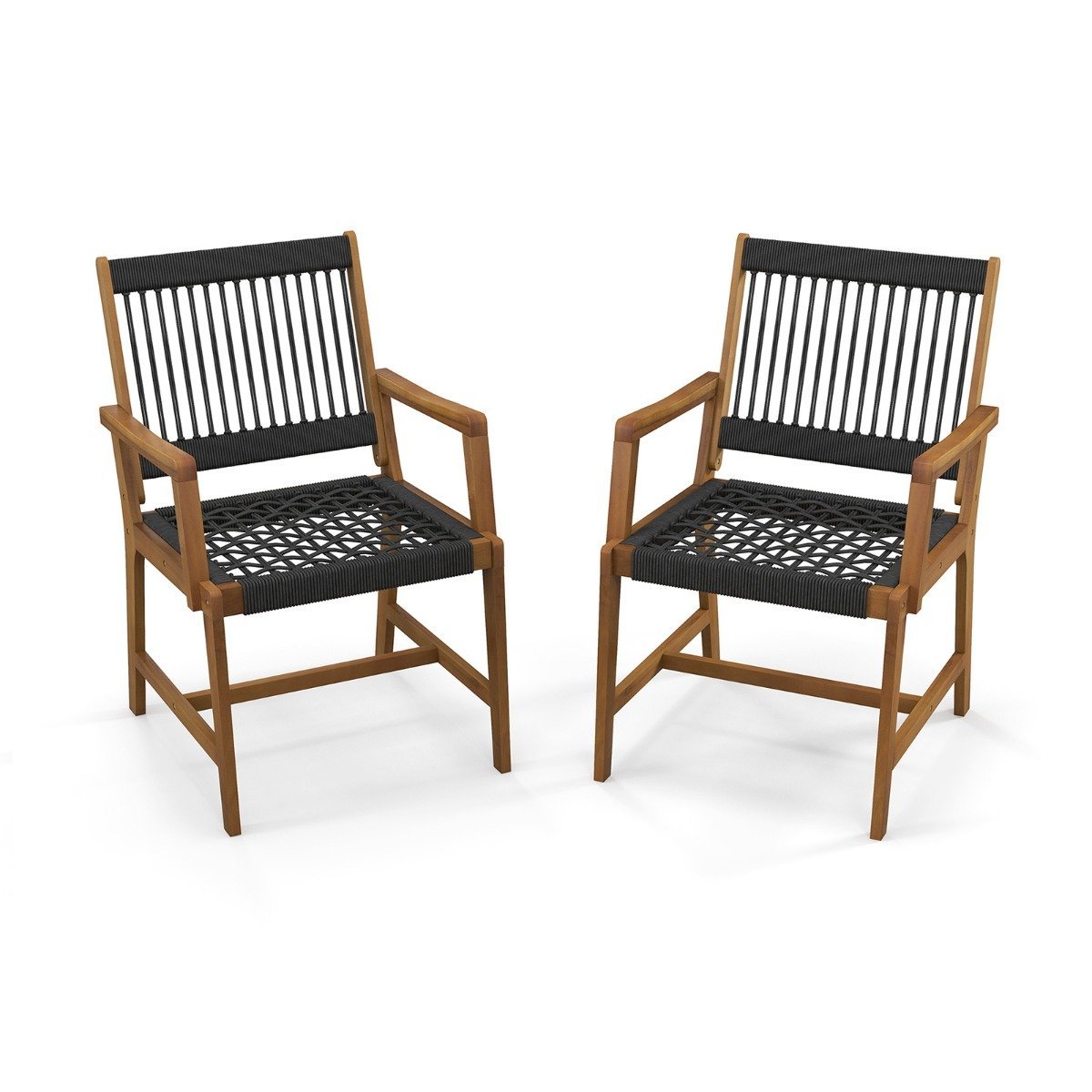gartenst_hle-hw70896_9_ Valgomojo kėdės iš akacijos medienos su porankiais (Natūrali)